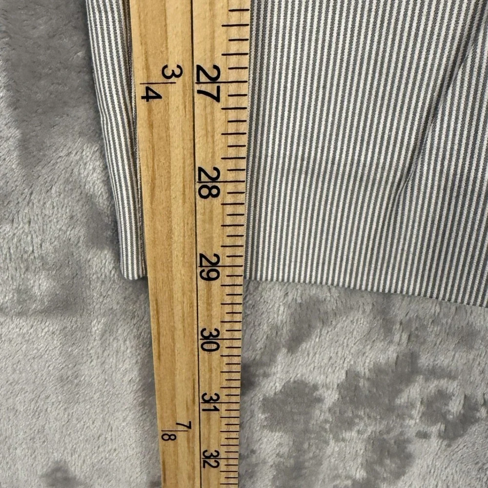Express Photographer Slim Fit Straight Leg Seersucker Pants 36x30 Gray‎ White